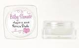 Baby Keepsake: Pink Festive Baby Shower Design Personalized Lip Balm Mini Tubs with SPF15 Protection