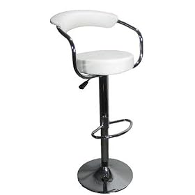 White - Omicron Kitchen Padded Bar Stool by Lexington Modern