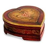 NOVICA Cedar jewelry box, 'Timeless Love'
