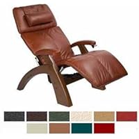 The Human Touch Power Electric Recline Perfect Chair Recliner - Silhouette PC75 / PC-075 Walnut Recline Wood Base - Interactive Health Zero Anti Gravity Chair