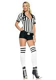3PC NFL NBA Football Basketball Referee Sexy Holiday Party Costume (X-Small-Black/White)