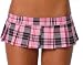 Sexy Plaid Pleated Micro Mini Skirt School girl Choose Pink Red or Blue
