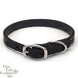 Coastal Pet Circle T Oak-Tanned Leather Town Dog Collar (Black, 10 inch L x 3/8 inch W)