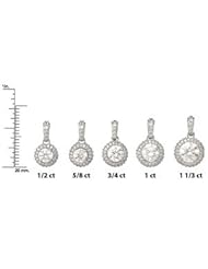 Genuine IceCarats Designer Jewelry Gift 14K White Gold Aqua And 1/4 Ctw Dia 18" Nck. 4.5Mm Genuine Aquamarine And 1/4 Ctw Diamond Entourage 18" Necklace Aqua And 1/4 Ctw Dia 18" Nck In 14K White Gold