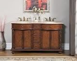 Antique Bathroom Vanity Double Sink Victorian Vanity LUX-J-218-60 : W60 x D22 x H36
