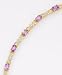 18k Gold Over Sterling Silver Amethyst and Diamond Accent Heart Bracelet