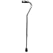 Days Standard Bariatric Offset Cane with Tall Height Adjustment, Heavy Duty Walking Cane for Weight Bearing, Stable Cane Tip with Rubber Foot, Mobility Aid for Elderly, Silver with Black Handle