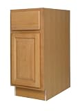 All Wood Cabinetry B15L-VHS 15-Inch Wide by 34 1/2-Inch High, Factory Assembled - Ready to Install All Wood Kitchen Cabinet, Vermont Honey Spice Maple