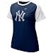 Nike New York Yankees Ladies Navy Blue Team Logo Raglan T-shirt