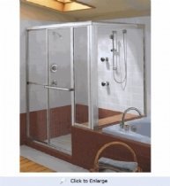 Kohler Focal Custom Bypass Framed Shower Doors w/Crystal Clear Glass K-741100-L-BH