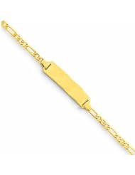 10K Solid Gold Figaro Baby ID Bracelet Free Engraving 6"