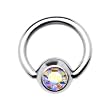 18 Gauge 1/4" Aurora Austrian Crystal BCR Captive Ring