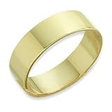 Plain 10 Karat 5mm Yellow Gold Flat Comfort Fit Wedding Ring