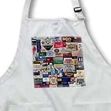 Match Books digital collage of a national and international match book collection - Medium Length Apron With Pouch Pockets 22w X 24l