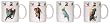 Artistically designed dinnerware parrots motif mugs 12 oz. Set/4