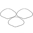Rubber Cord Necklace Black 17.5" 3Pcs