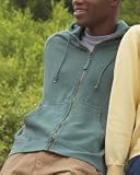 Garment-dyed Full-zip Hooded Sweatshirt