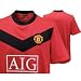 Manchester United Customized Home Red & Black Soccer Jersery & Short Kit (GZZQ001)