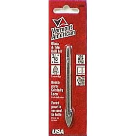 VERMONT AMERICAN Glass And Tile Drill Bits, 3 8 x 3-3 4, 350 max rpm by Vermont American