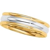 14K Two Tone Gold Comfort Fit Band