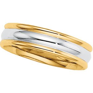 14K Two Tone Gold Comfort Fit Band