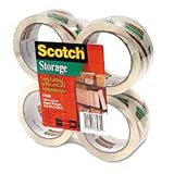 Scotch 3-Inch Core Mailing & Storage Tape, 48 x 50 Millimeter (4 Pack)