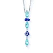 10K White Gold 1/2 ct. Blue Topaz and 0.12 ct. Sapphire Pendant with Chain