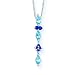 10K White Gold 1/2 ct. Blue Topaz and 0.12 ct. Sapphire Pendant with Chain