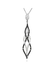 Black and White CZ Designer Fashion Pendant-18"