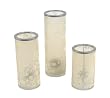 Flocked Candle Holders set/3 in Cream