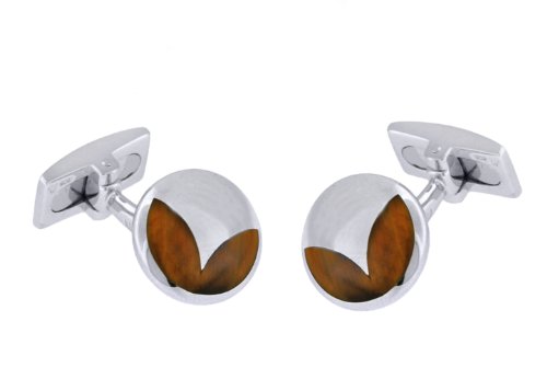 Hoxton London Herren-Manschettenkn&ouml;pfe Sterling Silber & Tigerauge Round 0.74.1752 Preisvergleich
