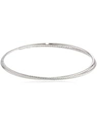 14K Italian Gold Intertwined Polished and Twisted Bangle Bracelet, 7.85"