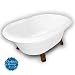 American Bath Factory B1-3720-WW-DM7-M2-45-OC-C1-CD Duchess Double Ended Clawfoot Bathtub in White,