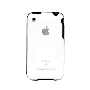 CaseCrown Apple iPhone 3G 3GS Clear Plastic Rubber Frame Slim Fit Case (Black Frame)