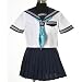 女子高生 制服 セーラー服 コスチューム コスプレ衣装 コスプレ 衣装 水色スカーフ半袖セーラー costume228 2l