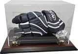 Hockey Player Glove Display Case, Mahogany - Columbus Blue Jackets - NHL Equipment