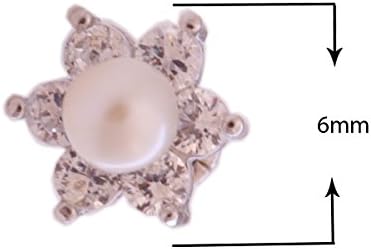 Little girl Flower Pearl Earrings 14k white Gold studs for baby/infant girls