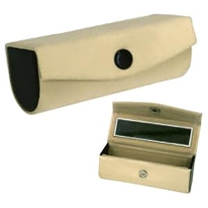 Tan Micro-fiber Lipstick Case with Mirror