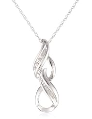 Sterling Silver Figure Eight Diamond Pendant Necklace (0.04 cttw, I-J Color, I2-I3 Clarity), 18"