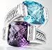 Sterling Silver Fashion Ring with Purple Amethsyt cz