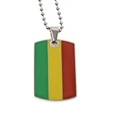 316L Stainless Steel Pendant Stainless Steel Pendant with flag colors. Length of Charm: 18'' Width of Charm: 2mm