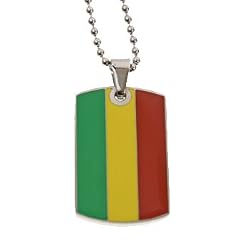316L Stainless Steel Pendant with flag colors. Length of Charm: 18'' Width of Charm: 2mm