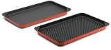 Chef's Design 20-Inch Grill/Griddle Set, Red