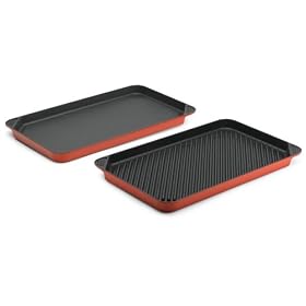 Chef's Design 20-Inch Grill Griddle Set, Red by Chef's Design