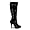 Womens Sexy 4 1/2 Inch High Heel Black Knee High Boot Buckles High Heel Size: 6