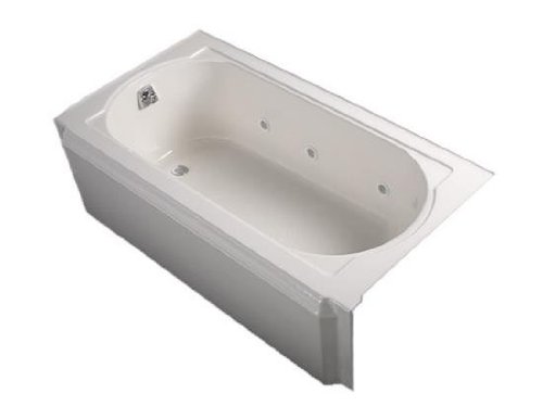 Kohler K723-GBN-7 Black Black Memoirs 5 Bubblemassage Baths with Left-Hand Drain and Vibrant Brushe