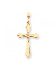10k Yellow Gold Cross Charm - Religious Jewelry