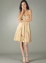 Pleated Bust Rhinestone Décor Dress for Bridesmaid Formal Prom