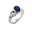 Sterling Silver Celtic Knot and Genuine Blue Sapphire Ring (Size 4,5,6,7,8,9,10,11,12,13,14,15)