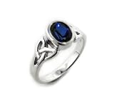Sterling Silver Celtic Knot and Genuine Blue Sapphire Ring Size 6(Size 4,5,6,7,8,9,10,11,12,13,14,15)